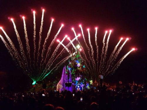 Feuerwerk im Disneyland Paris über dem Schloss