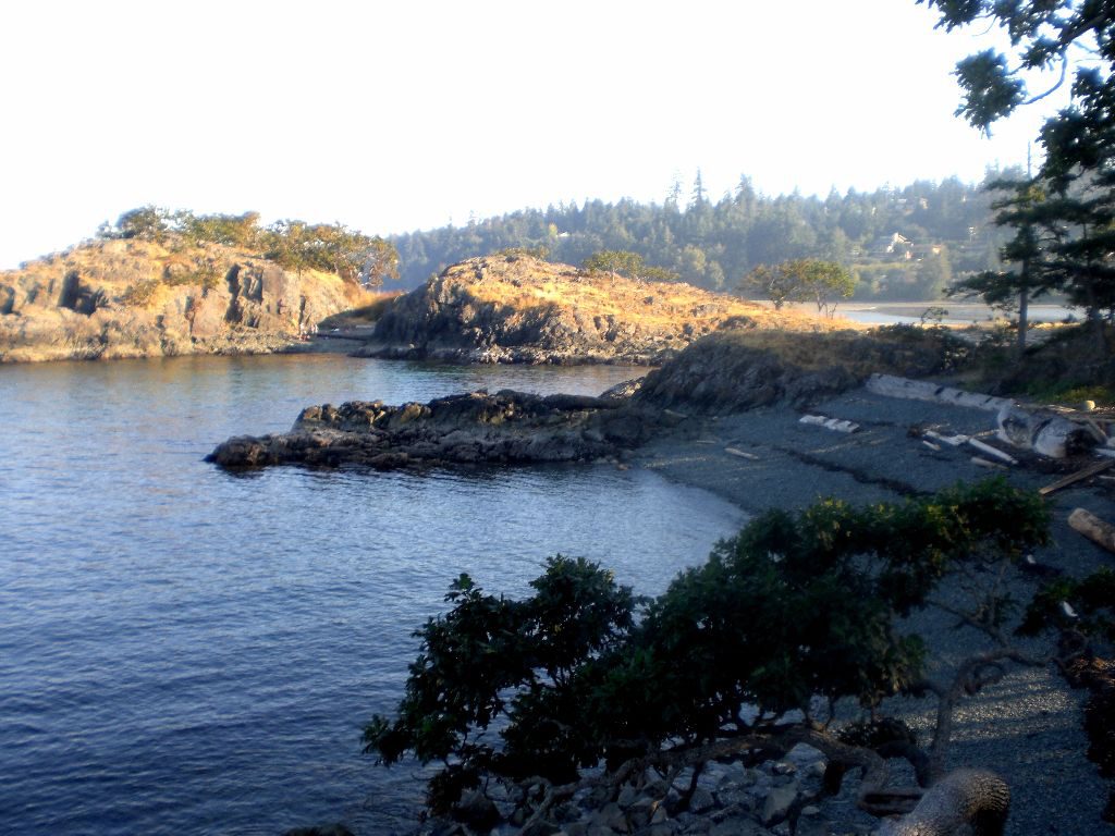 Vancouver Island-Reisebericht: Der Strand von Nanaimo ist eher wild, aber schön. Nur das Wasser ist extrem kalt.