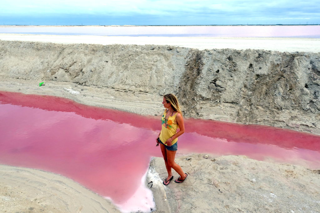 Pink Lake - Reisebericht über unsere Rundreise auf der Halbinsel Yucatán inklusive Campeche und Quintana Roo. Speziell für Backpacker in Mexiko und Rundreisen im Yucatán