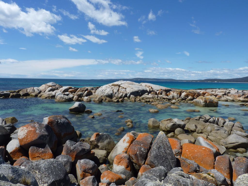 Rote Felsen am Bay of Fires in Tasmanien  - Tasmanien-Sehenswürdigkeiten auf deiner Tasmanien-Rundreise