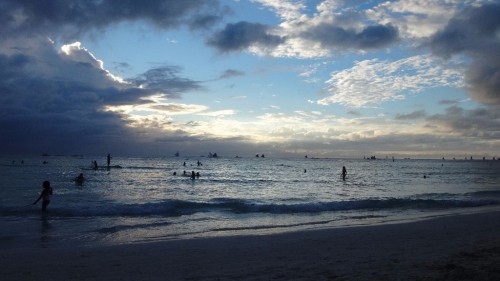 Boracay auf den Philippinen - Strand bei Sonnenuntergang